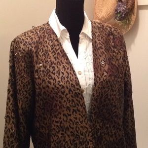 Chico's Silk Animal Print Jacket